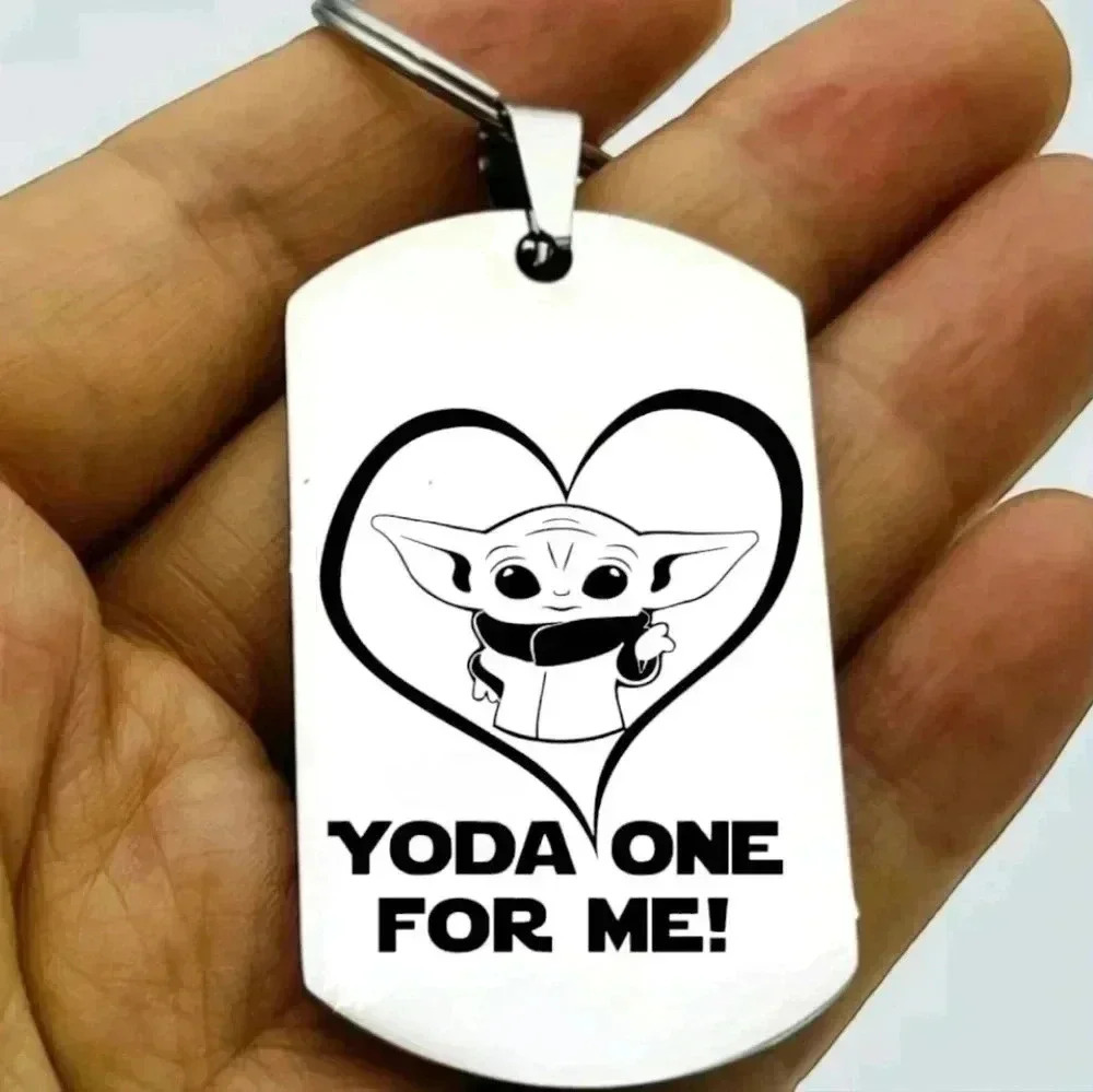 Star Wars baby Yoda one for me heart love key hian
